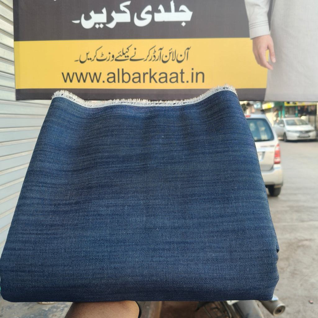 Dark Blue Denim Unstitched Fabric for Kurta & Casual Wear