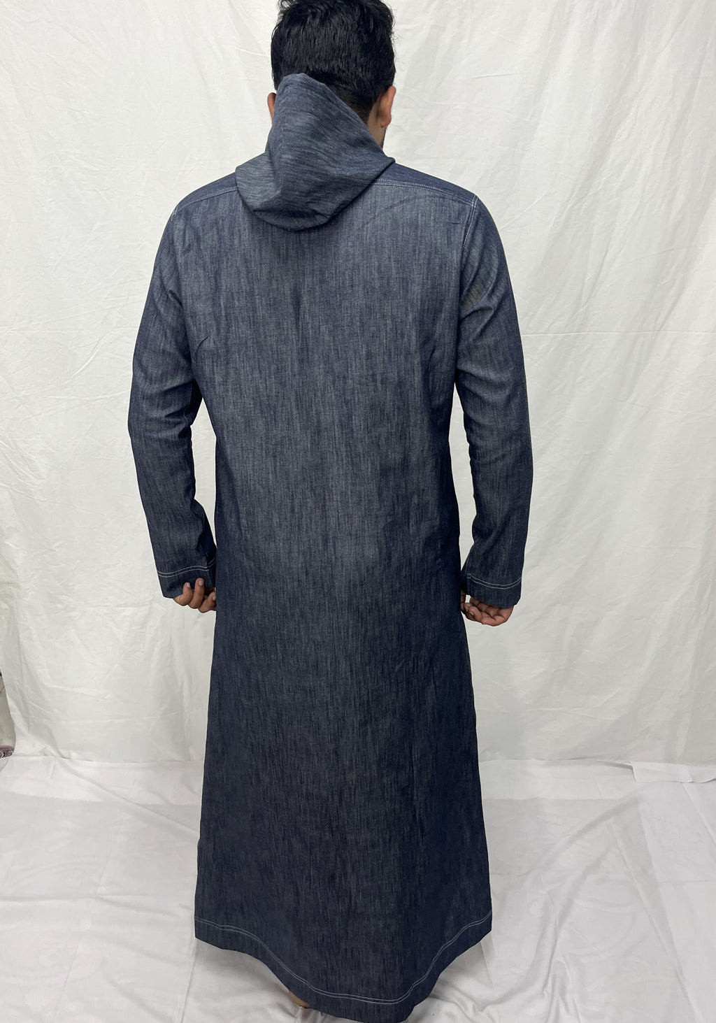 Denim Hoodie thobe/ Jubba