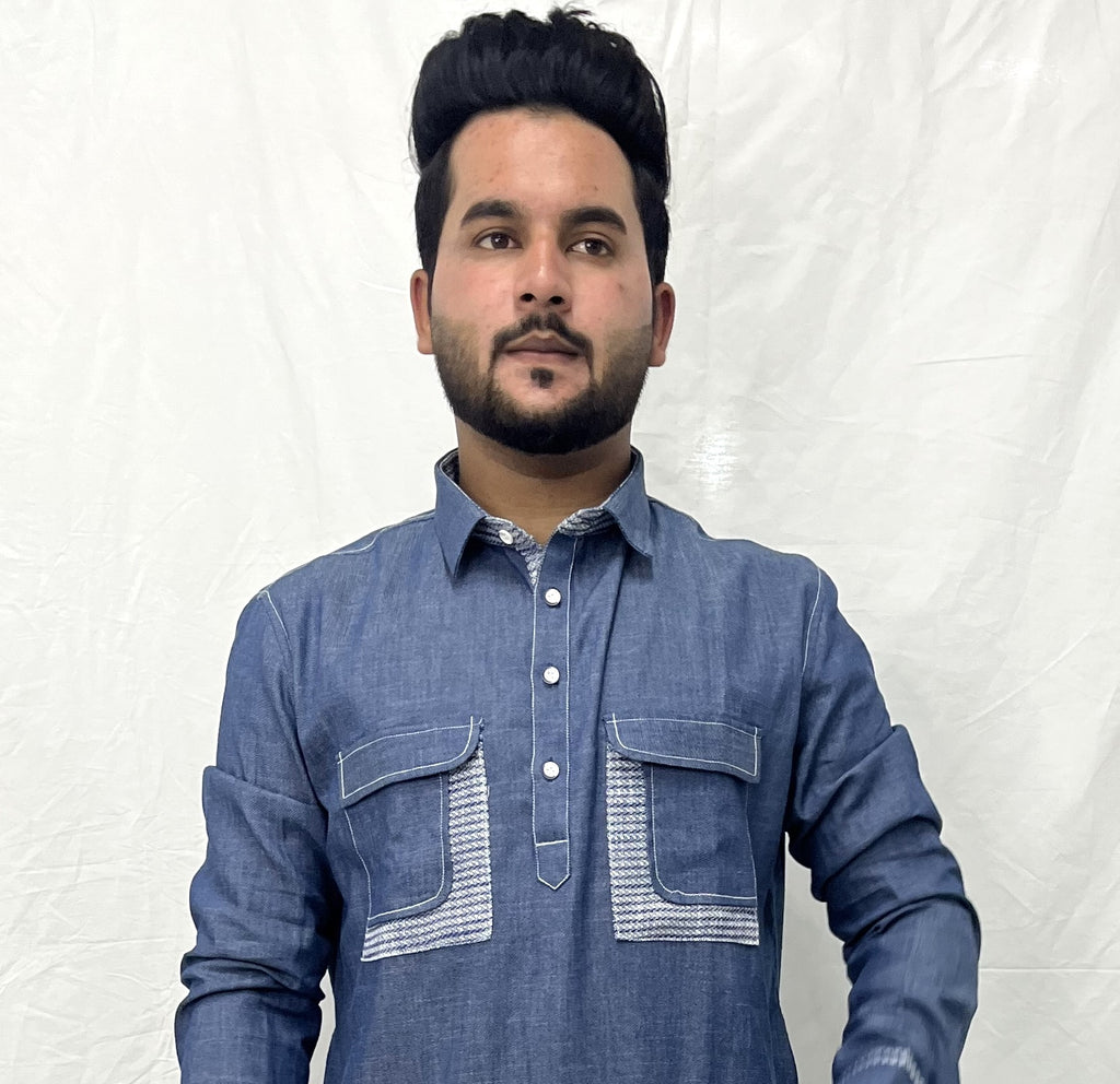 Denim Designer Pathani dress