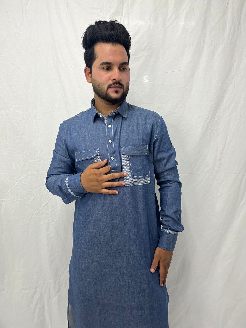 Denim Designer Pathani dress