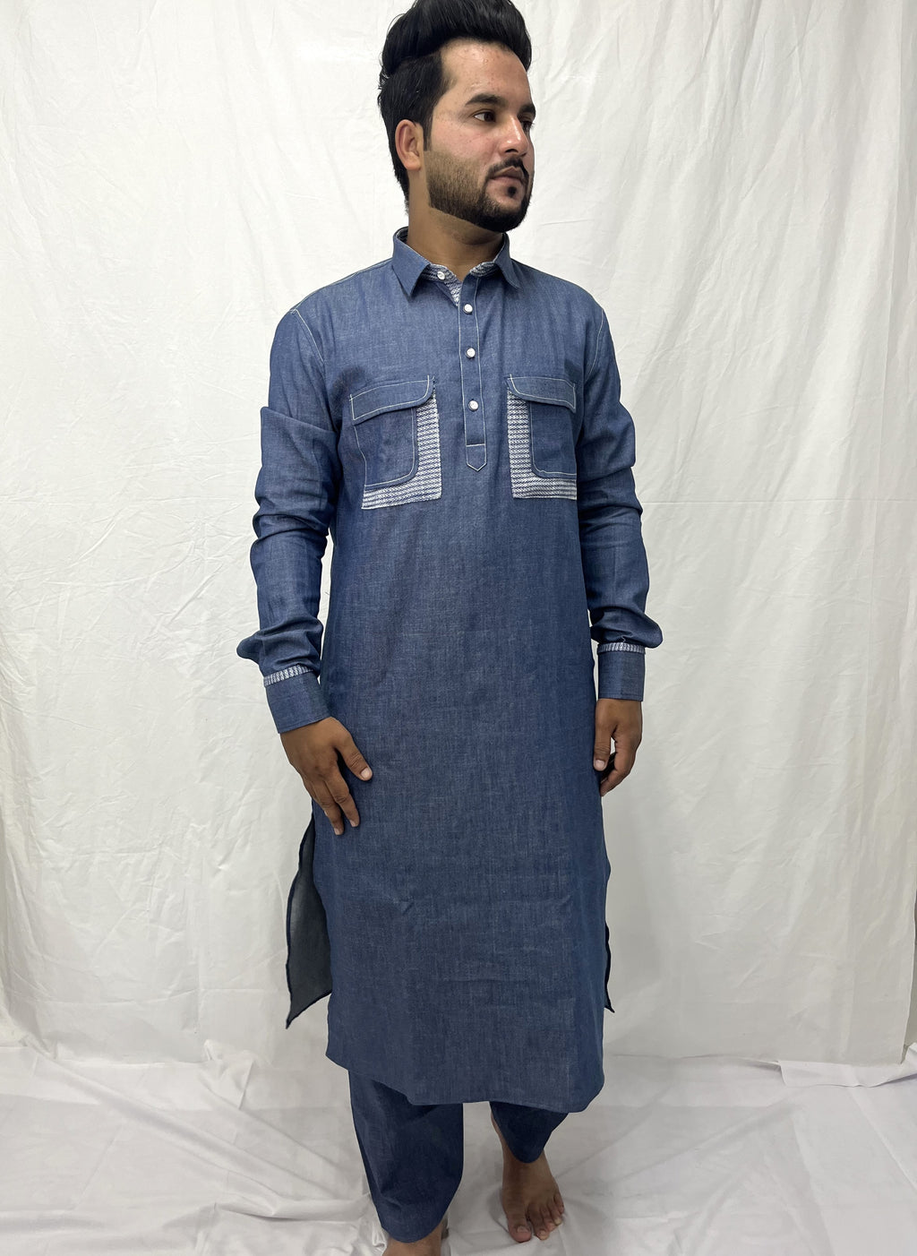 Denim Designer Pathani dress