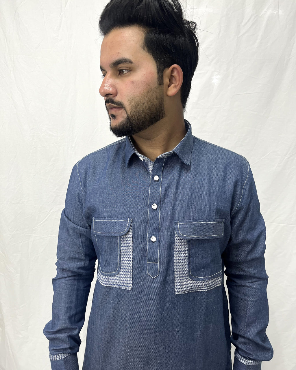 Denim Designer Pathani dress