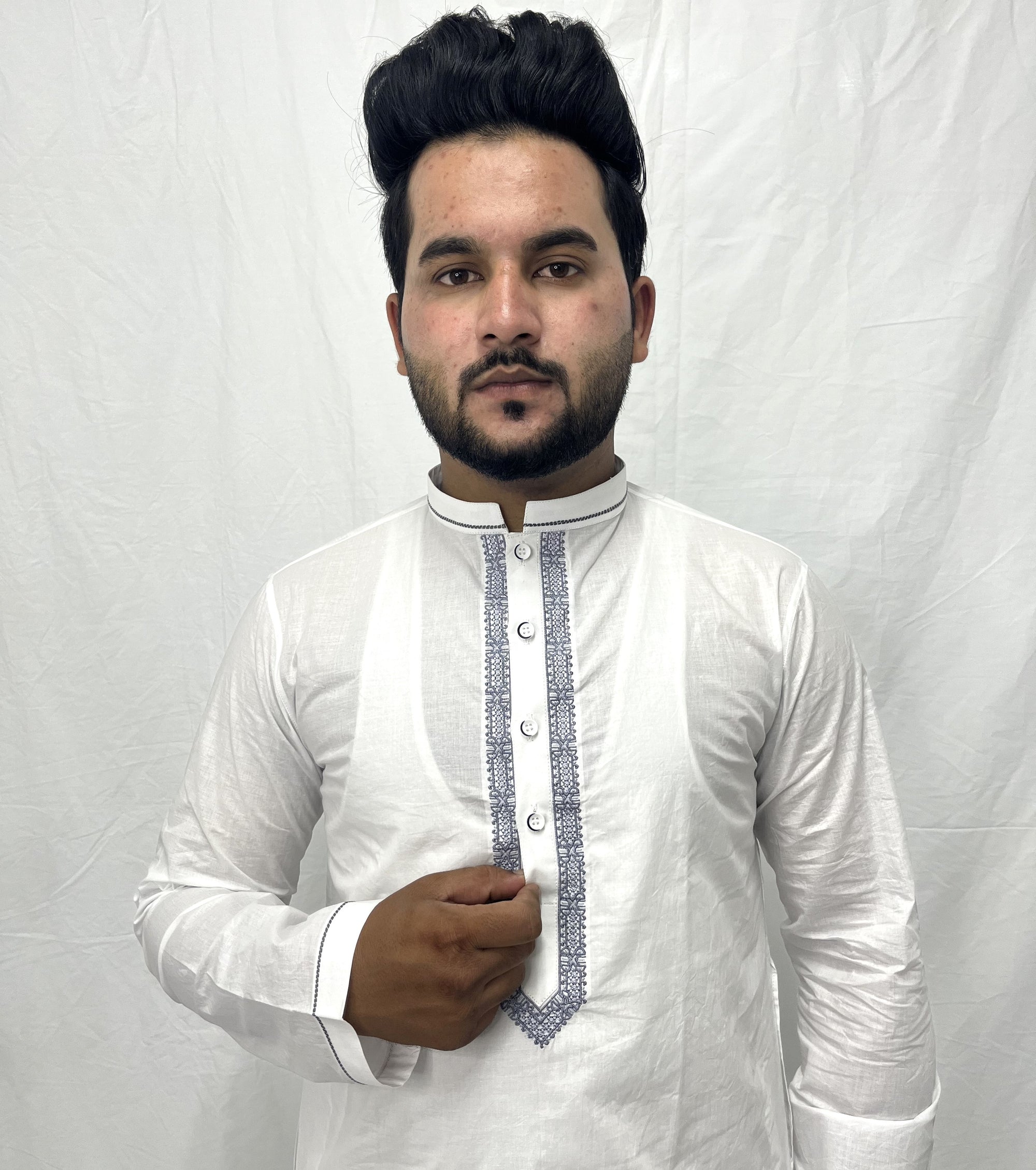 Premium White embroidery kurta dress
