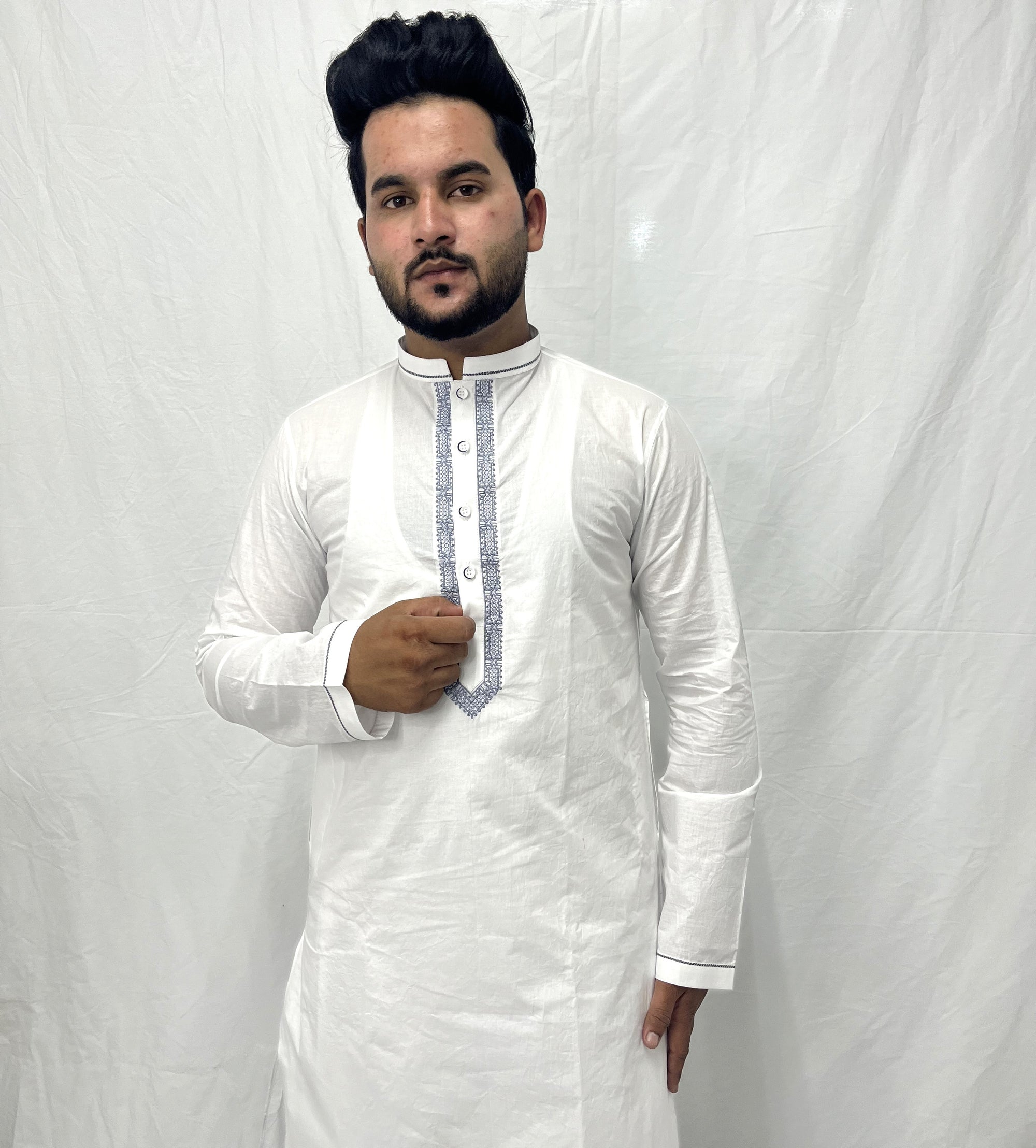Premium White embroidery kurta dress