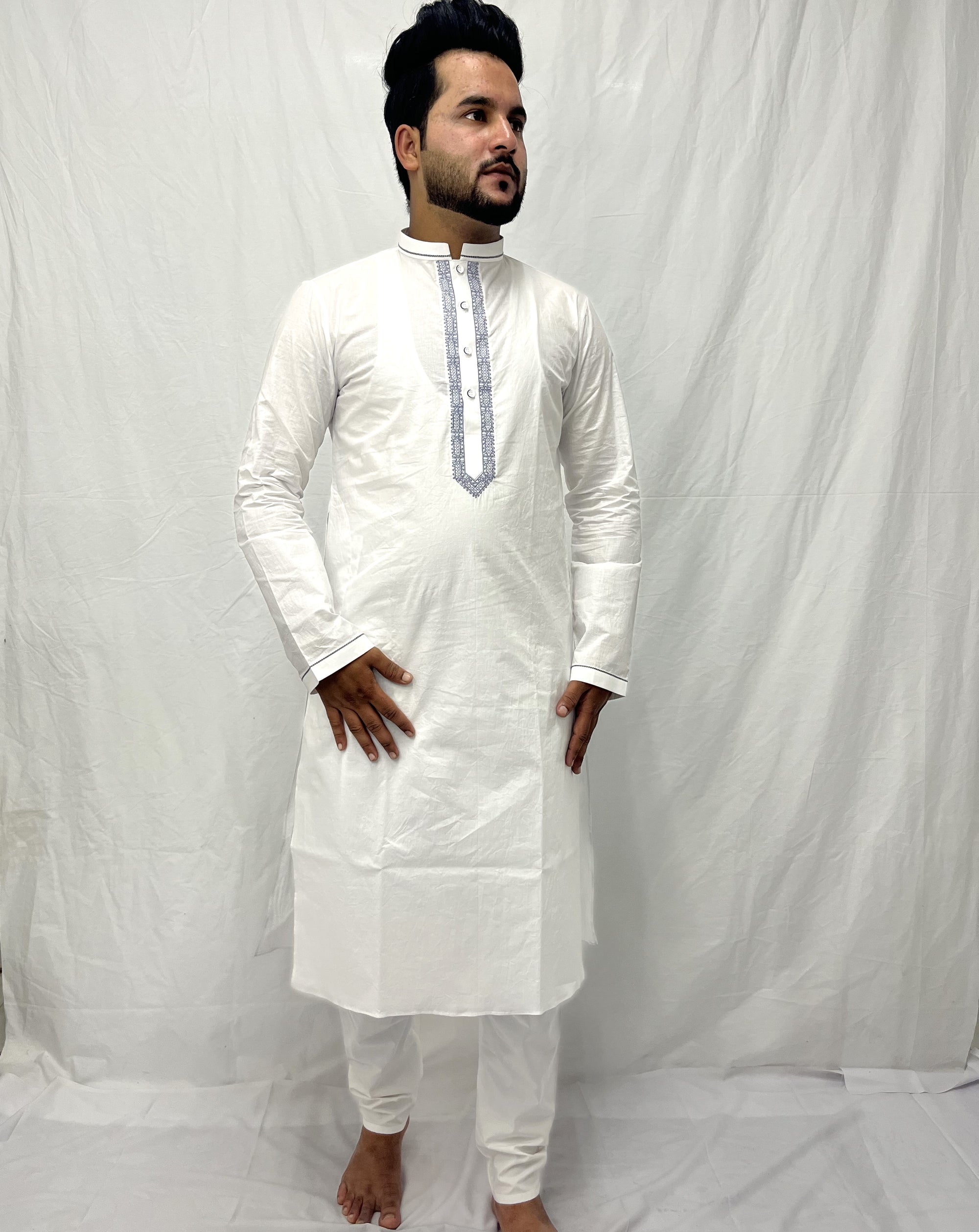 Premium White embroidery kurta dress